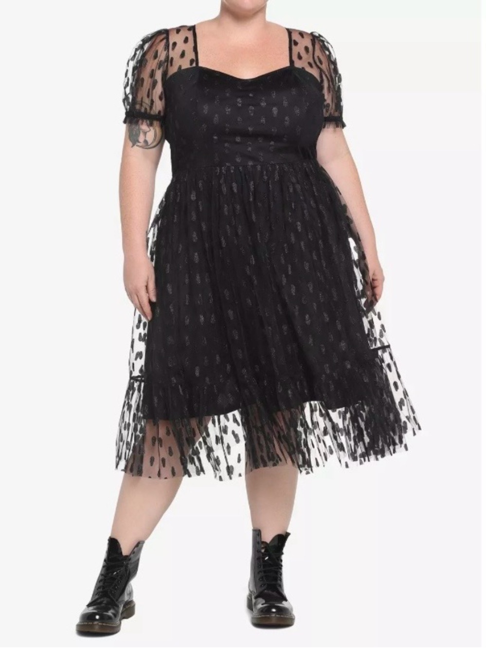 Hot Topic NEW Coffin Glitter Mesh Dress Whimsigoth  Plus Sz 26
